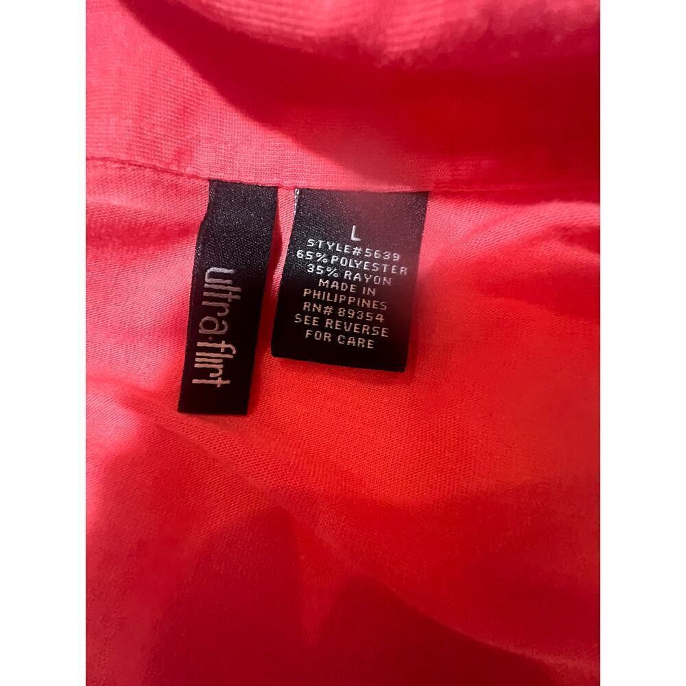 ULTRA FLIRT SALMON PINK LONG SLEEVE BUTTON UP SHIRT DRESS NWT WOMENS LARGE - Picture 9 of 9